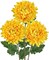 3 Pcs Yellow Artificial Mums – Fake Chrysanthemum Flowers with 30" Silk Stems, Faux Spider Mum & Pincushion Flower Bouquets for Spring Home Decor